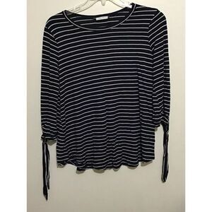 Reborn J Plus Top Medium Blue White Striped Tie Wrists‎